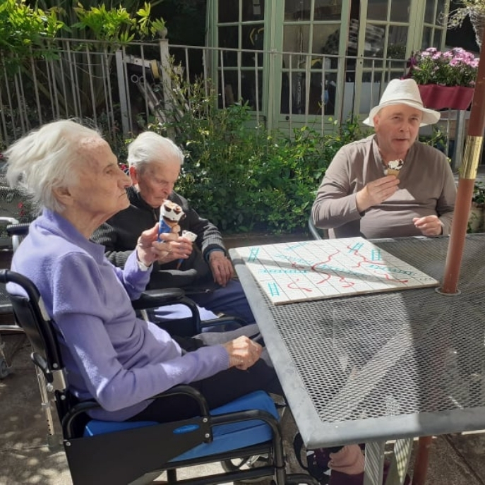 Residents have regular activities, including weekly bingo, film club, board games and more